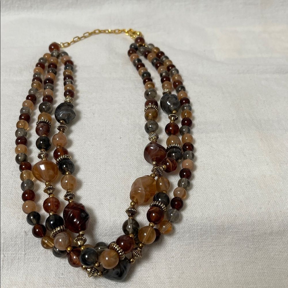 Vintage Multi-Strand Beaded Necklace 11” in length